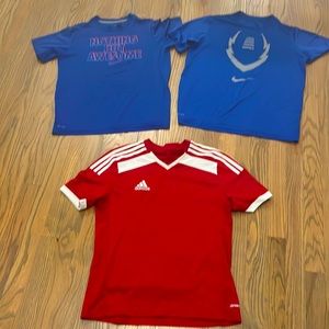 Boys athletic tees, nike and adidas